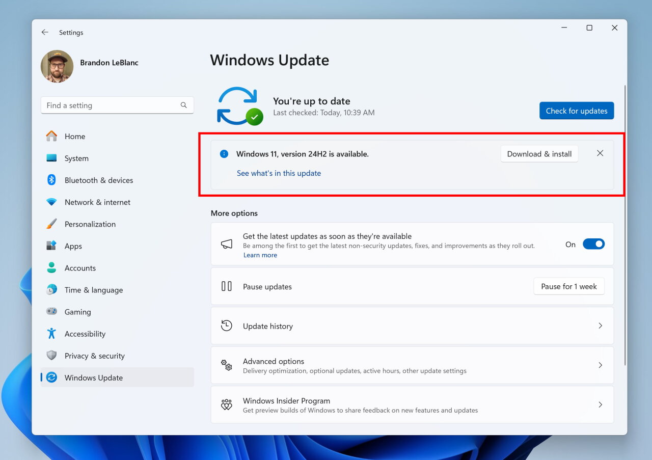 Windows 11 версии 24H2 теперь доступна инсайдерам на канале Release Preview